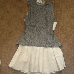 Derek Lam 10 Crosby Stylish Gray and White Dress